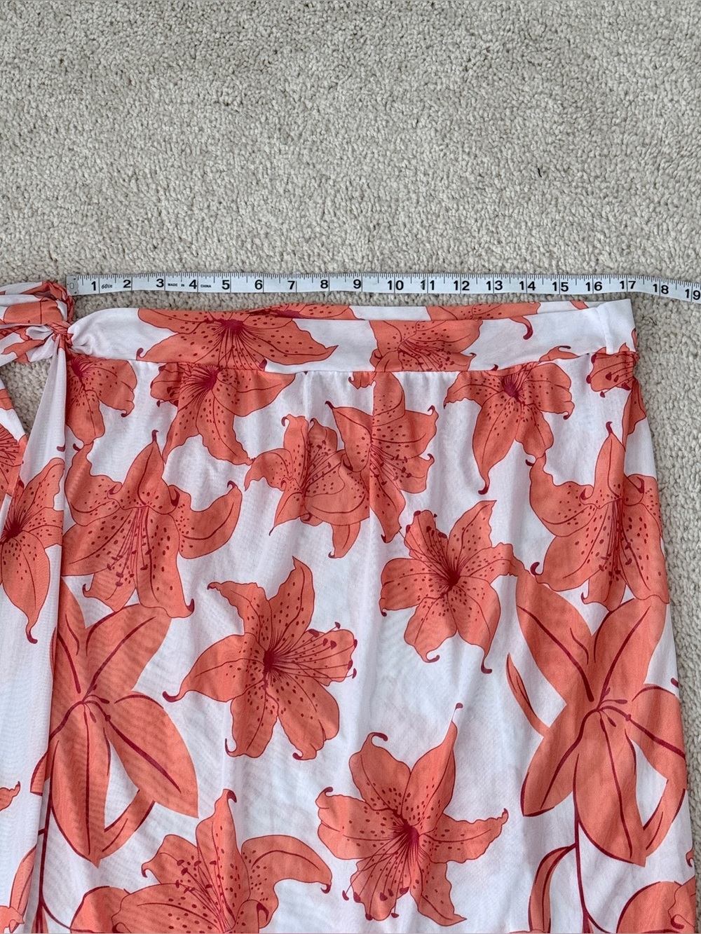 NWOT Women’s 2XL Coral Floral Sarong Swim Beach Cover Up Resortwear Summer Wrap - Picture 3 of 4